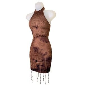 New Small Boho Sand‎ Style Dune Dress Bodycon Fringe Festival Desert Tie Dye